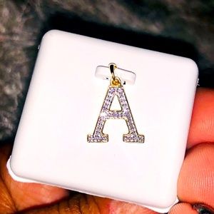 10k Gold Real Diamond Initial charm All Letter Not plated NOT CZ FREE APPRAISAL